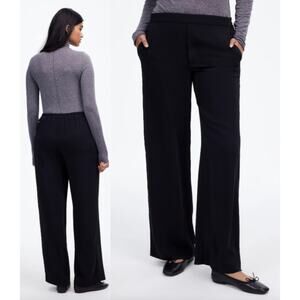 Madewell | NWT Pull-On Straight Pants in Crepe in true black | Sz L